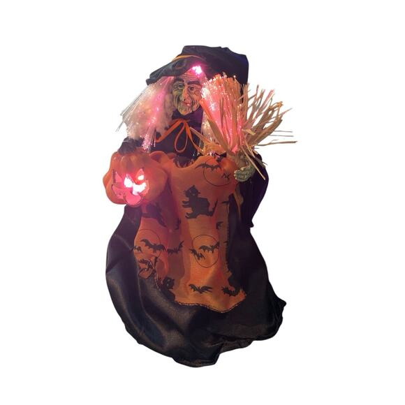 Halloween 13" Fiber Optic Witch Decoration Witch Prop WORKS Light Up READ - Picture 8 of 8